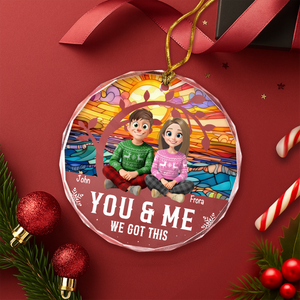Personalized Forever You And Me Christmas Glass Ornament TH10 896477
