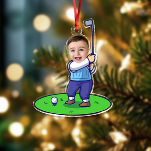 Custom Funny Face Golfer Acrylic Ornament HA75 892714