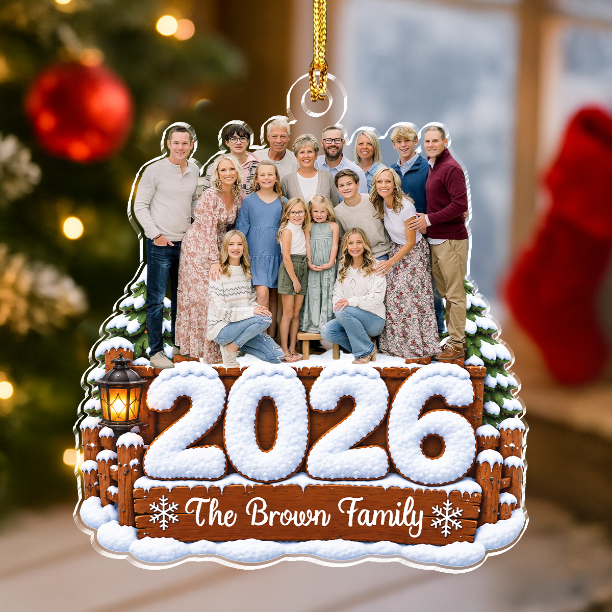 Custom Photo Family Christmas Memorial Acrylic Ornament HO82 903862