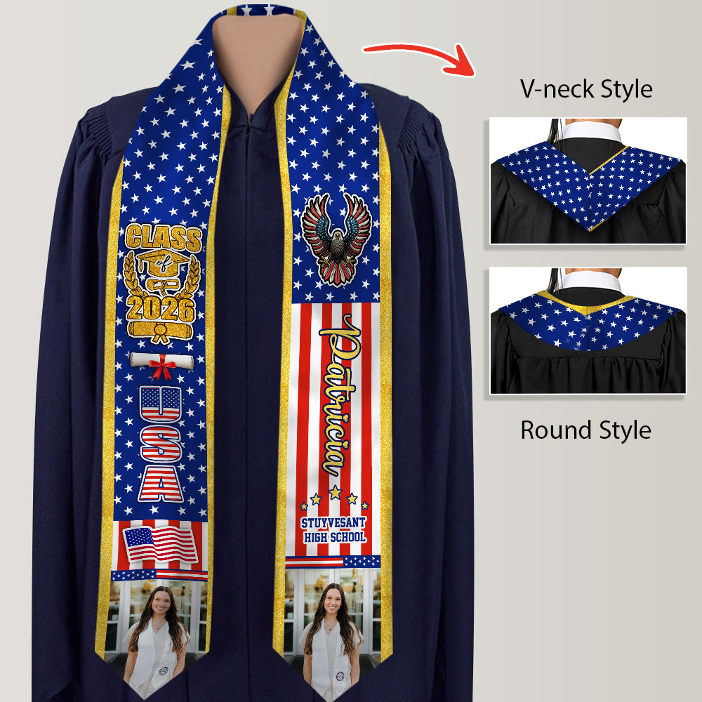 Custom Photo Class of 2026 America Stoles TH10 898355