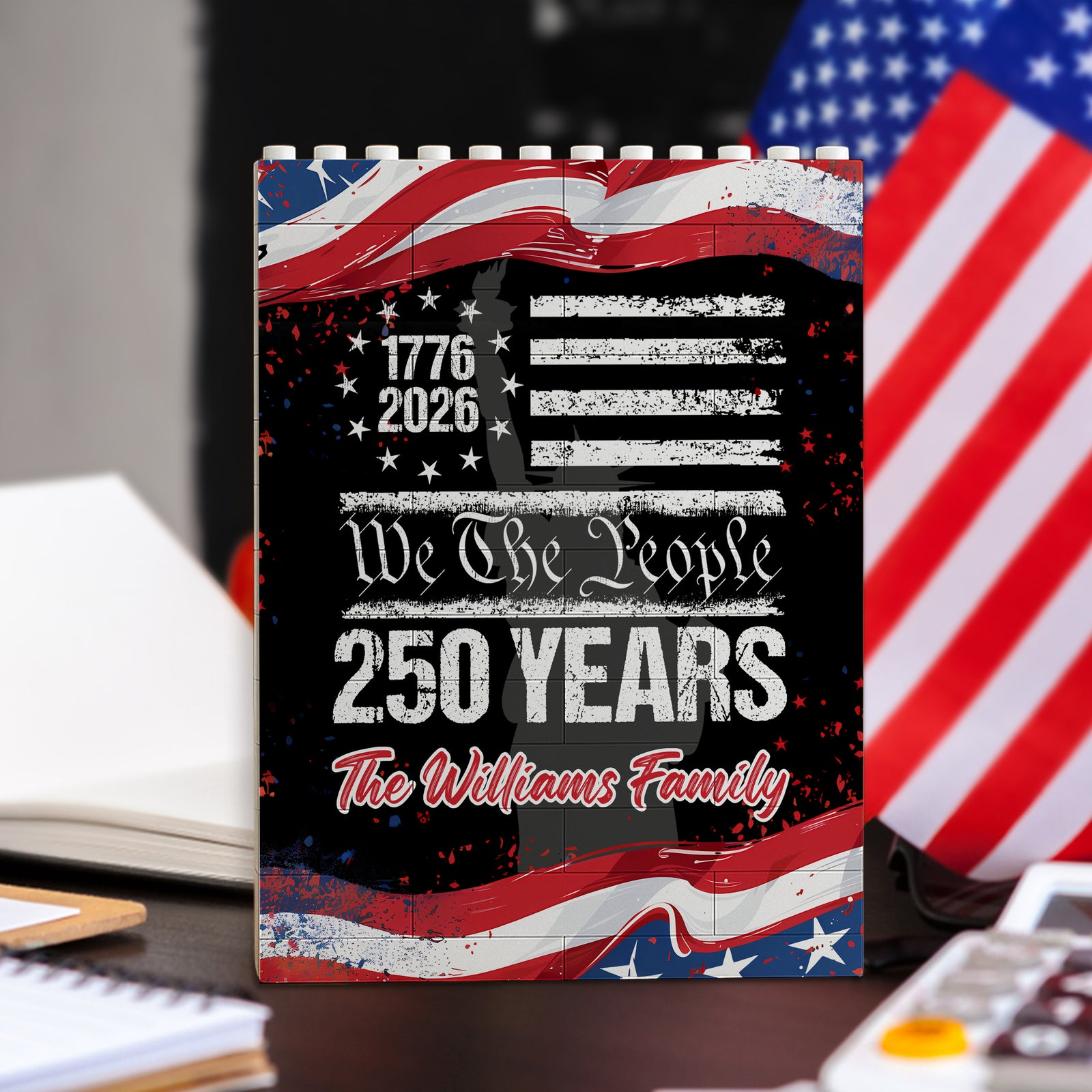 Custom 250 Years USA 250th Birthday 1776-2026 Eagle Building Brick Blocks HA75 920538