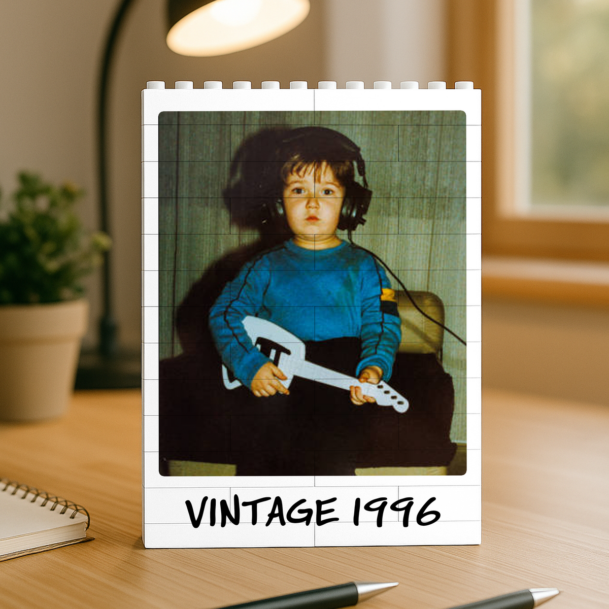 Custom Photo Vintage Building Brick Block - Personalized Birthday Gift HA75 921504