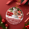 Custom Photo Baby's First Christmas Glass Ornament, New Baby Gift, Newborn Christmas Gift HA75 919146