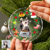 Custom Cat Photo Christmas Cirle Glass Ornament For Cat Lovers TH10 894761