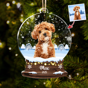 Custom Dog Photo Snowball Acrylic Ornament Christmas Gift For Dog Lovers CH07 896808