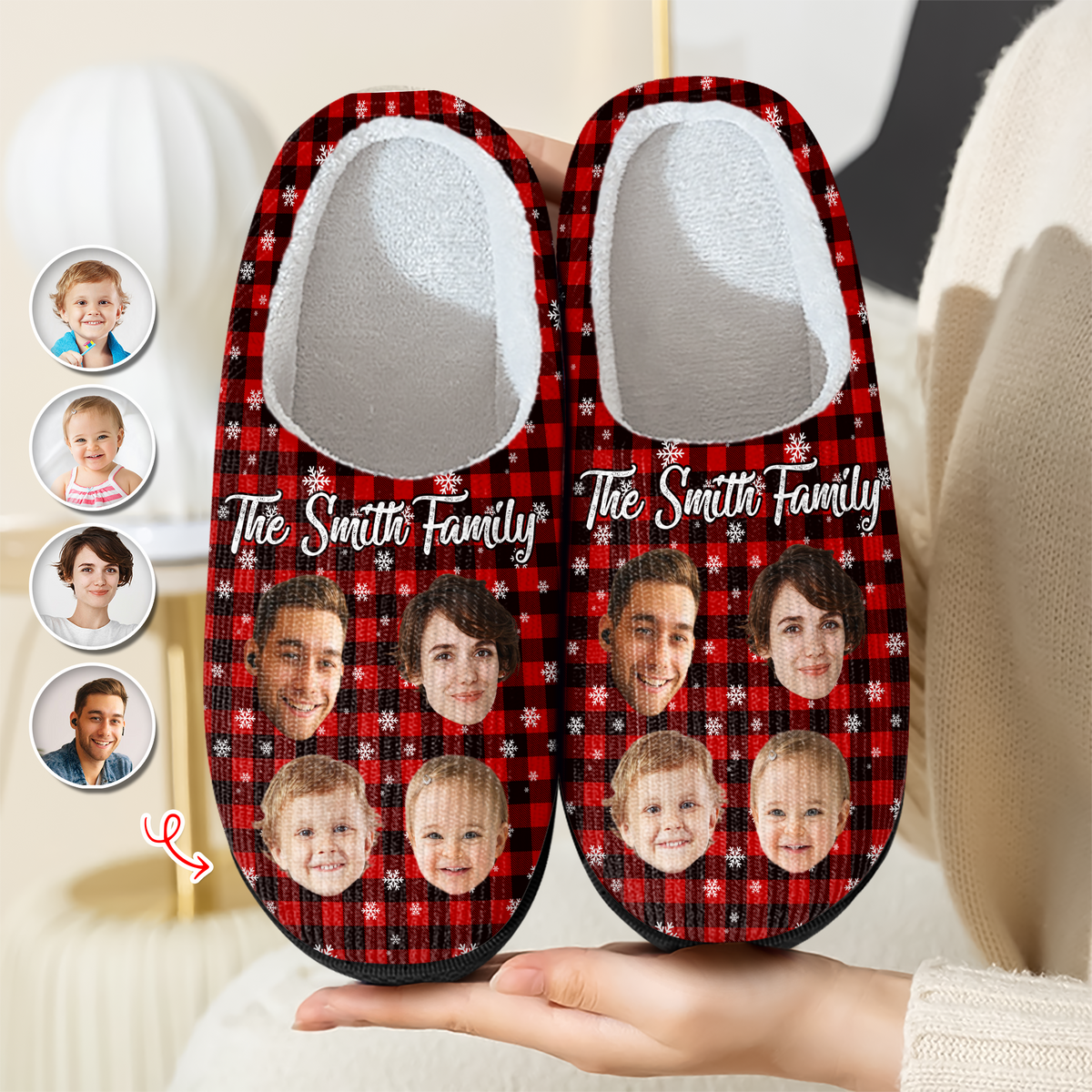 Custom Family Funny Faces Family Together Slippers HA75 898040