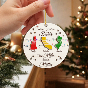 Personalized State To State Wood Ornament Family Long Distance Christmas Gift CH07 899014