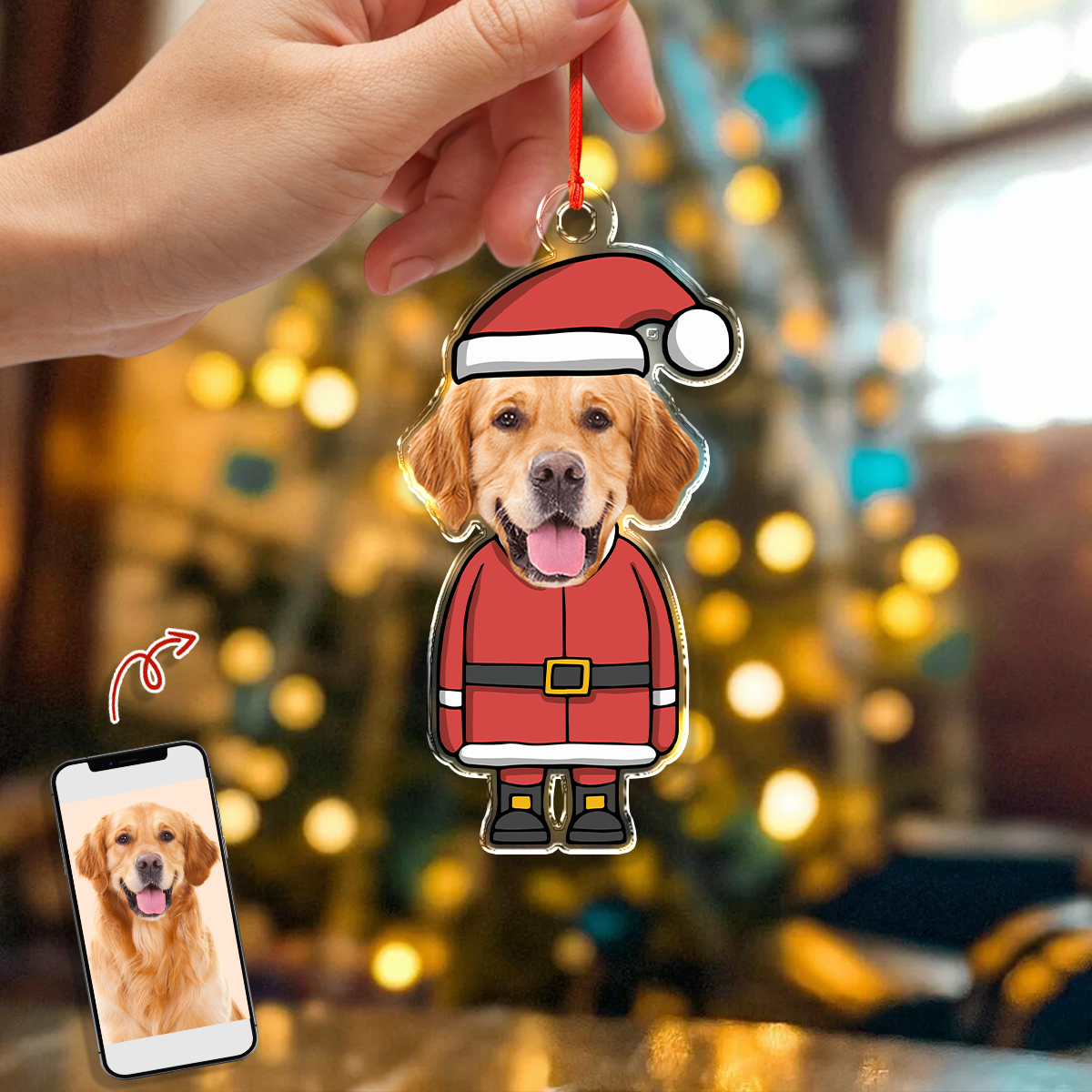 Custom Funny Photo Christmas Acrylic Ornament For Pet Lover TH10 894325