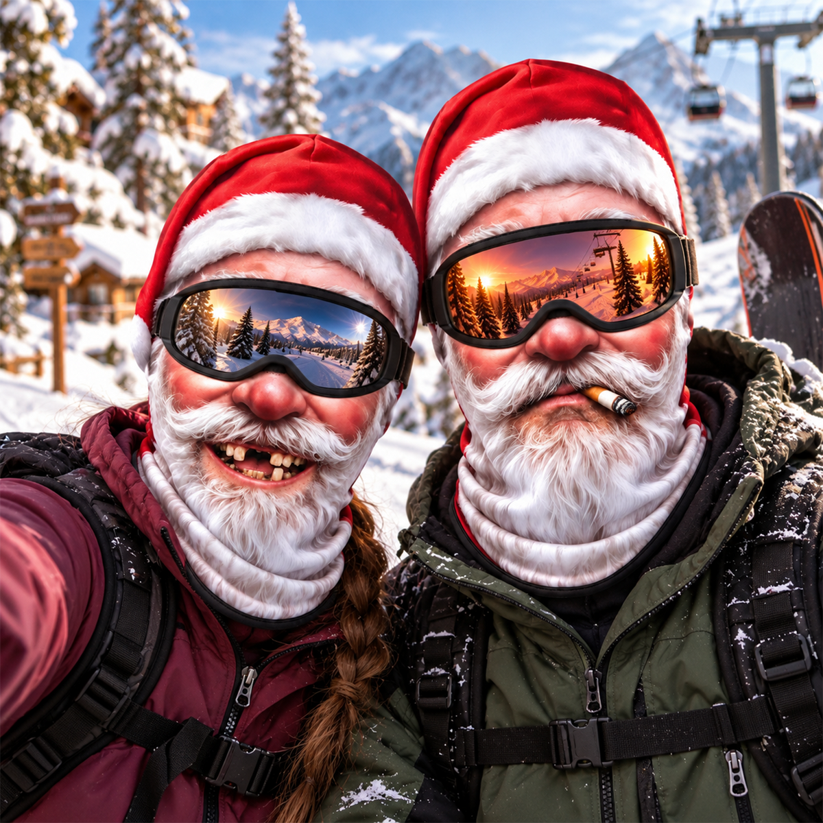 Funny 3D Santa Face Ski Mask, 3D Novelty Mask for Skiing & Snowboarding CH07 180766