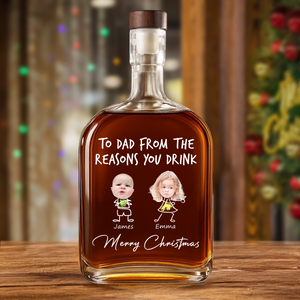 Custom Photo From The Reasons You Drink Christmas Whiskey Bottle LM32 893857