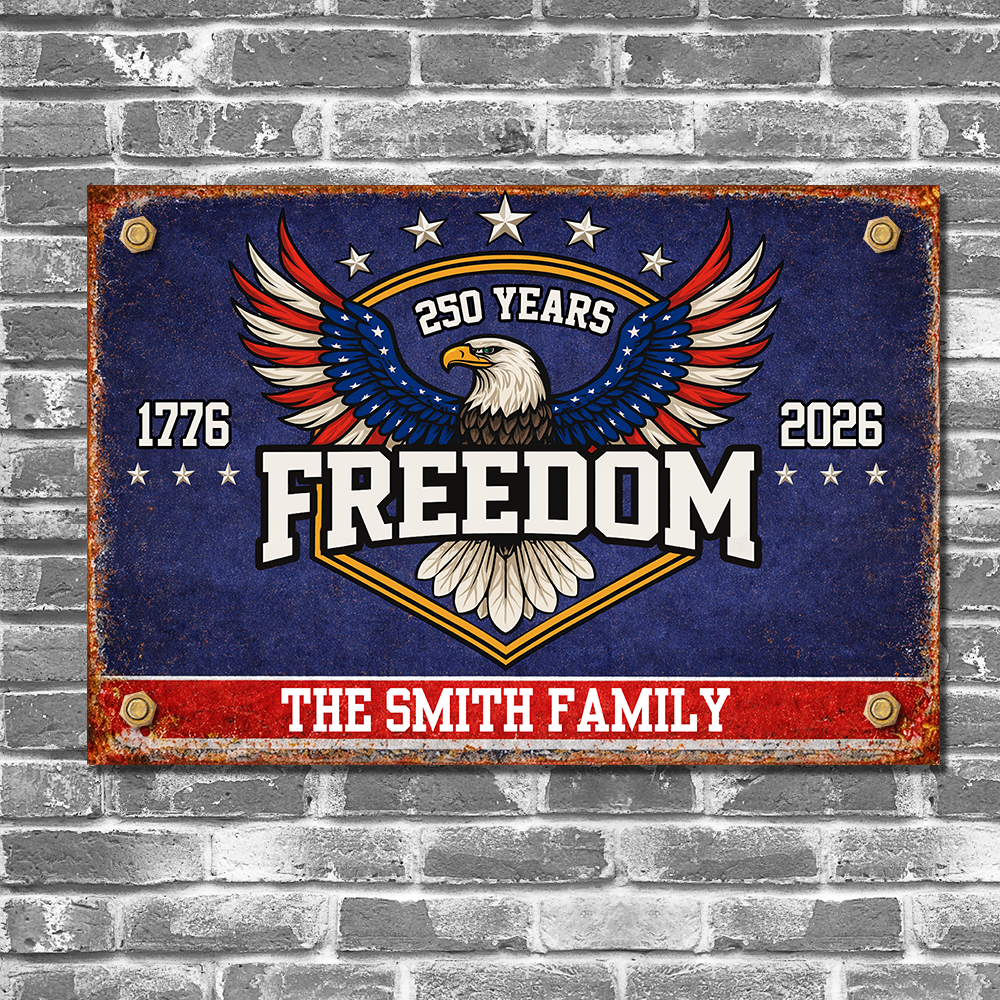 America 250 Years of Freedom 1776–2026 Anniversary Metal Sign HA75 920124