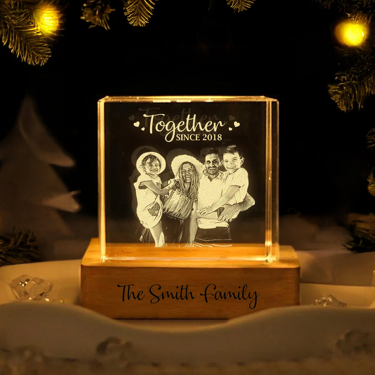 Custom Photo You And Me We Got This Couple Engraved Crystal Photo With Light HA75 898208