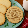 Personalized First Christmas As Married Cookie Stamp, Personalized Holiday Baking Gift HO82 904164