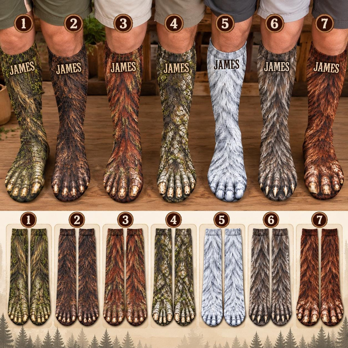 Personalized Name Funny Bigfoot 3D Animal Feet Socks – Gag Gift For Friend LM32 670669