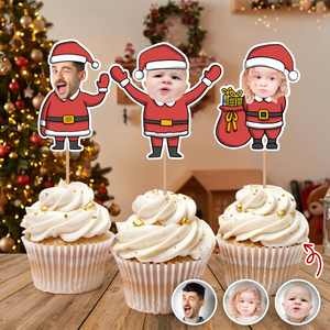 Custom Funny Photo Christmas Cupcake Toppers Xmas Decor TH10 894765