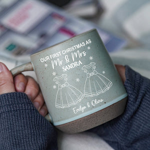 Personalized Gift Here's To Cozy Morning Our First Christmas Printed Pottery Mug For Couple LM32 891945