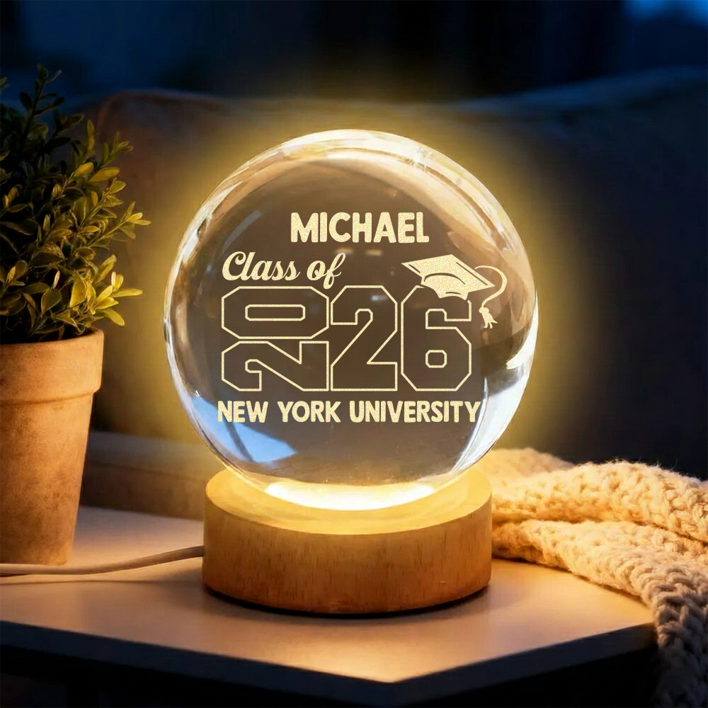 Personalized Graduate Class Of 2026 Engraved Crystal Ball LED Night Light LM32 899677