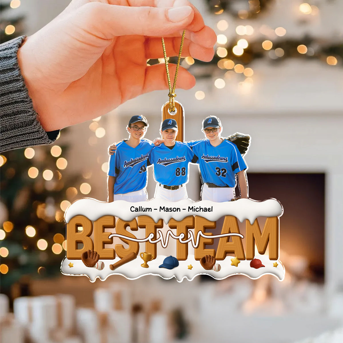 Custom Photo The Best Football Team Ever Personalized Acrylic Ornament LM32 895993