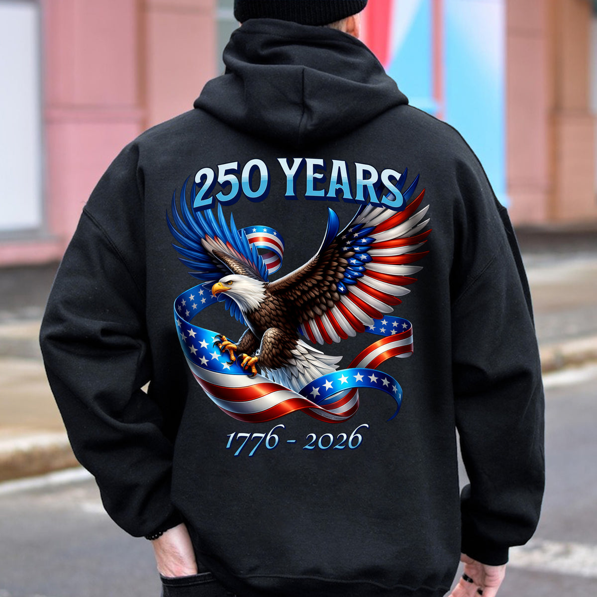 Patriotic Eagle and Flag 250 Years 1776-2026 Back Shirt CH07 911210
