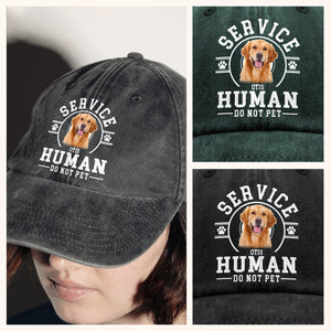 Custom Photo Service Human, Do Not Pet Washed Denim Baseball Cap HA75 892830