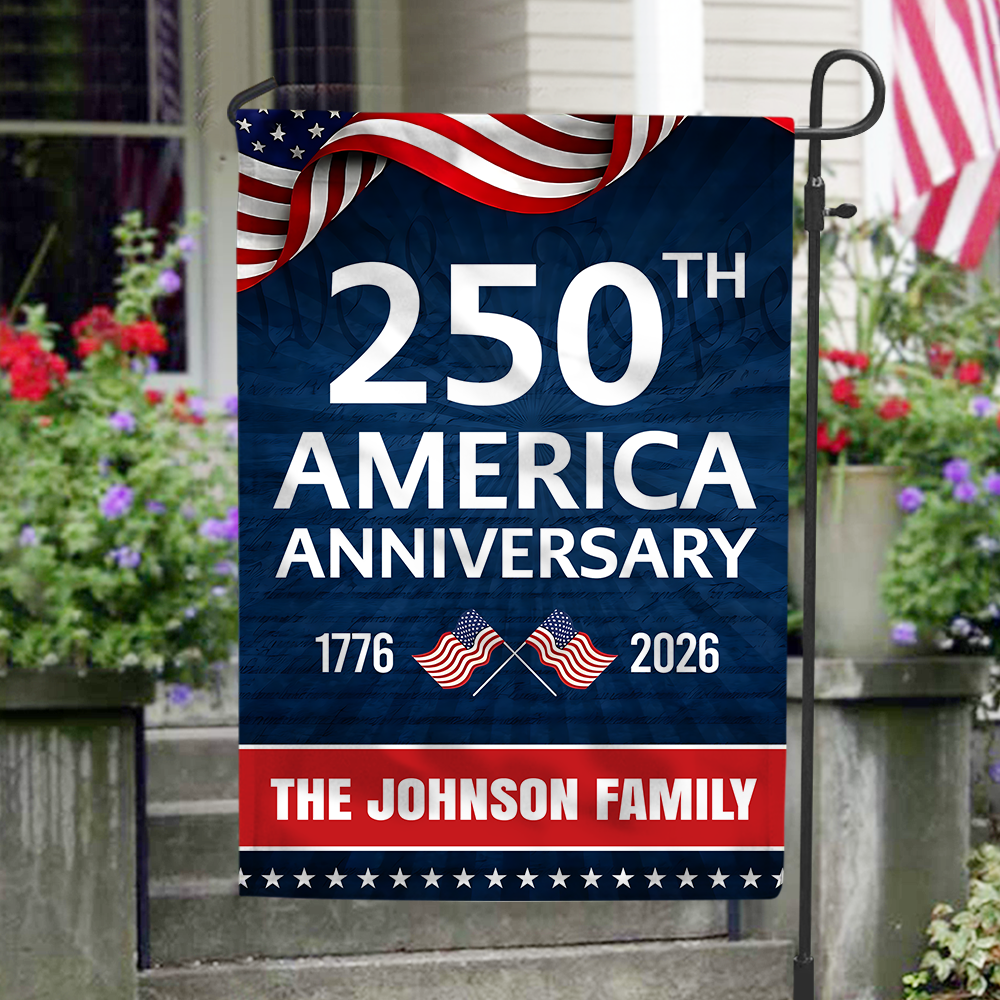 Custom Family Name 250th Anniversary 1776-2026 America Garden Flag HA75 920344