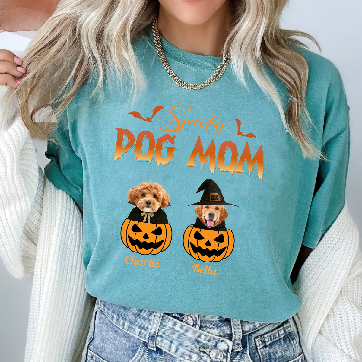 Custom Photo Spooky Dog Mom Comfort Shirt For Halloween TH10 896153