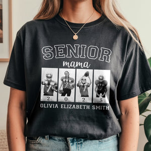 Custom Photo Senior Football Mama Comfort Color Shirt Gifts For Football Mom, Football Lover CH07 899444