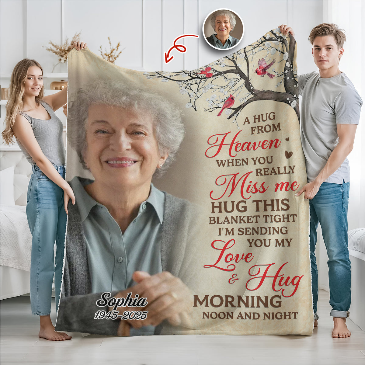 When You Really Miss Me Hug This Blanket Custom Memorial Photo Blanket CH07 896494