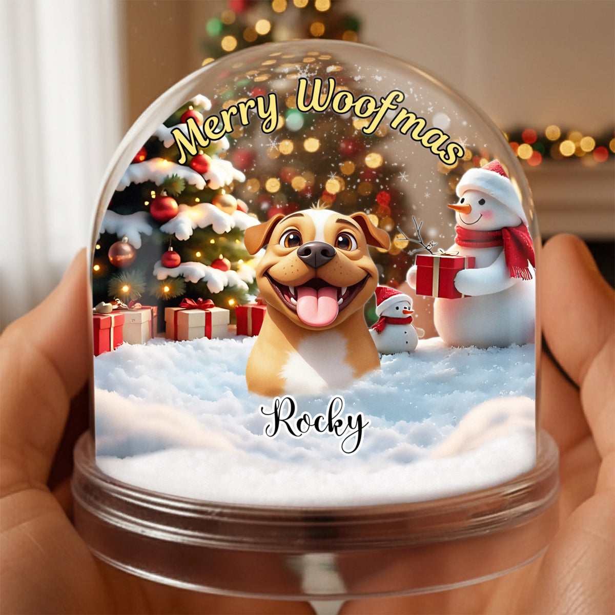 Personalized Merry Woofmas Acrylic Snow Globe For Dog Lover TH10 896503