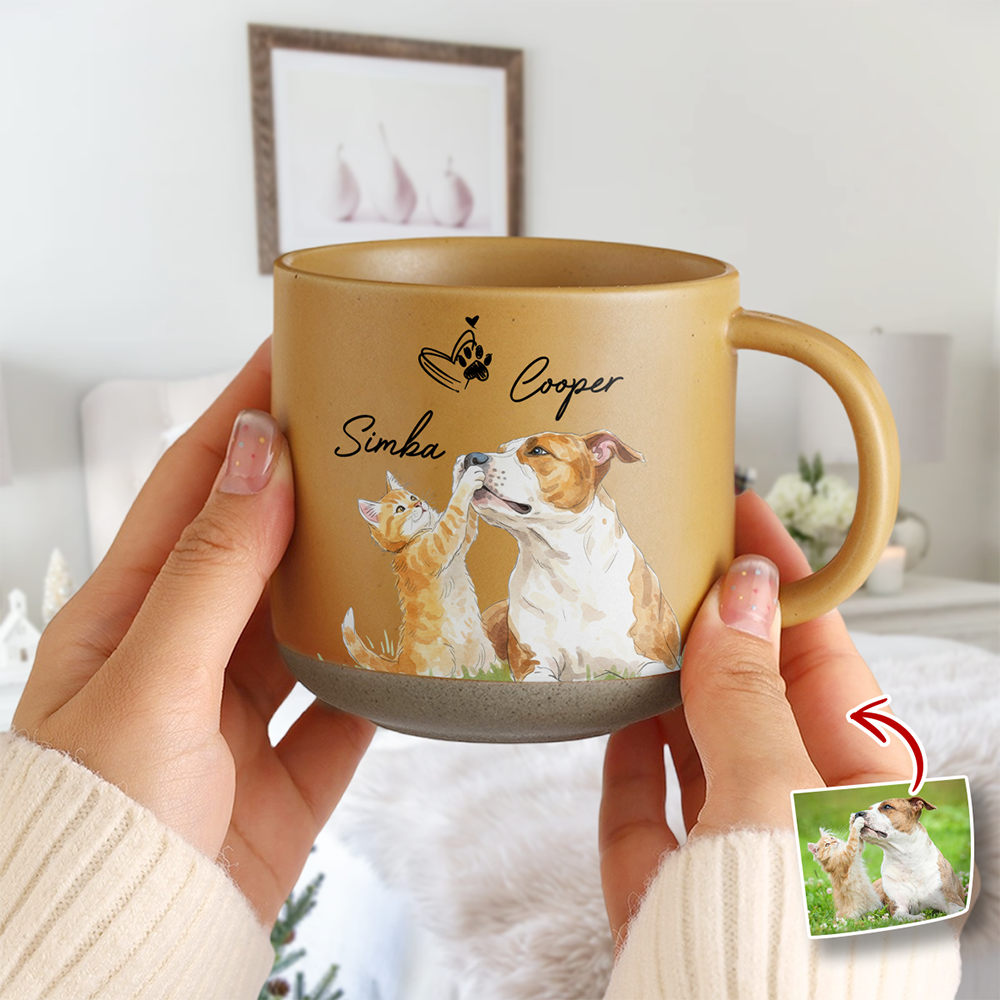 Custom Photo Dog Cat Pottery Mug For Dog Cat Lovers TH10 896927