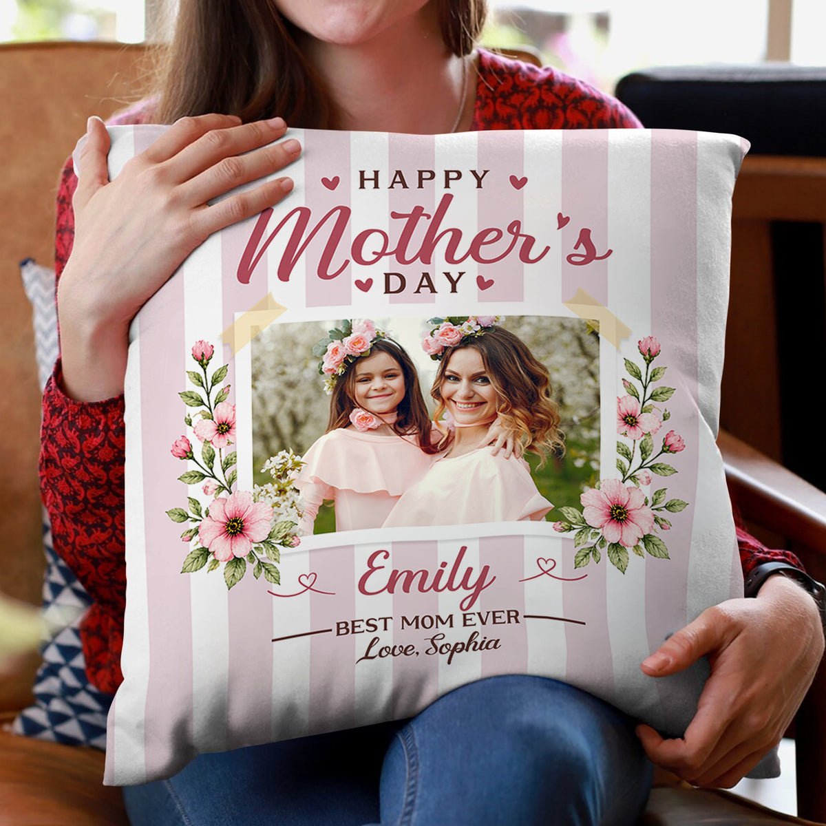 Custom Name Happy Mother's Day Best Mom Ever Pillow HO82 902242