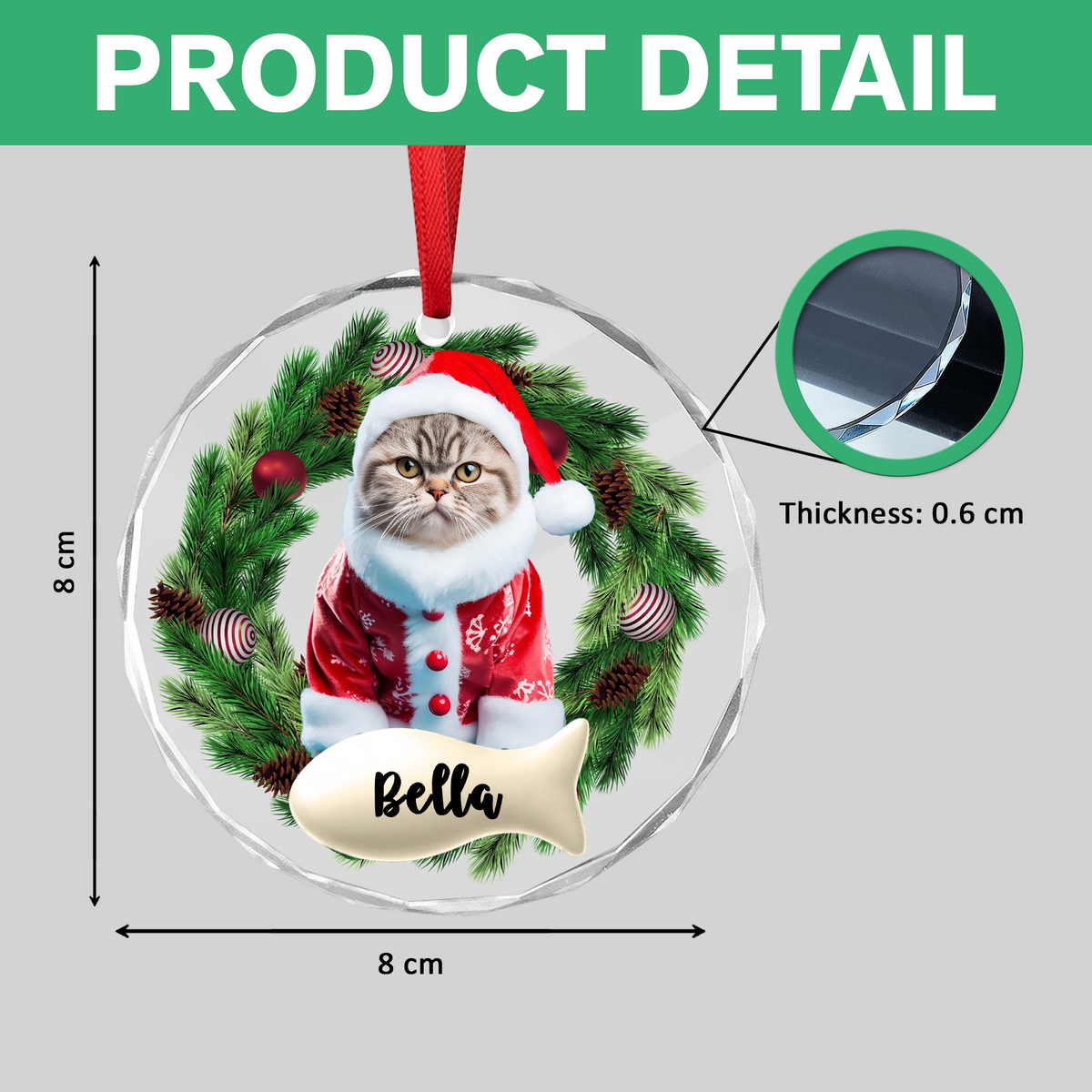 Custom Photo Cat Lovers - Personalized Glass Ornament CH07 899700