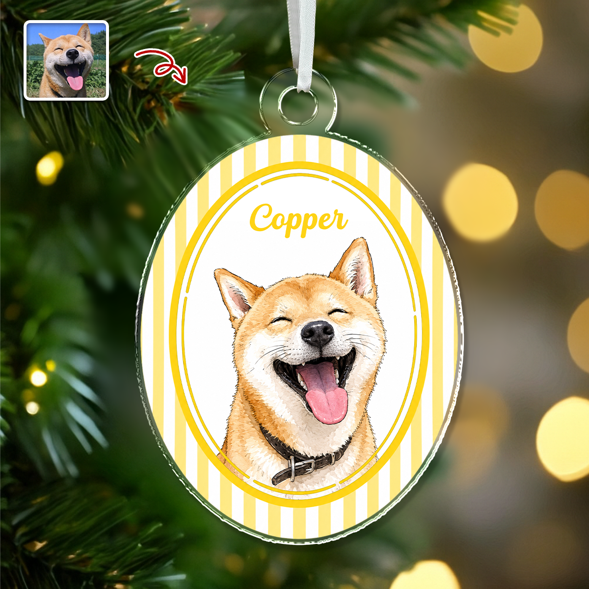 Custom Photo Dog Cat Pet Acrylic Ornament, Personalized Gift For Pet Lovers HA75 919112
