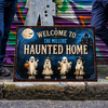 Personalized Spooky Ghost Haunted Home Metal Sign Halloween Home Decoration, Trick or Treat Decor LM32 669647