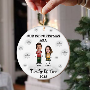 First Christmas As A Family Personalized 3D Inflated Effect Ceramic Ornament CH07 899496