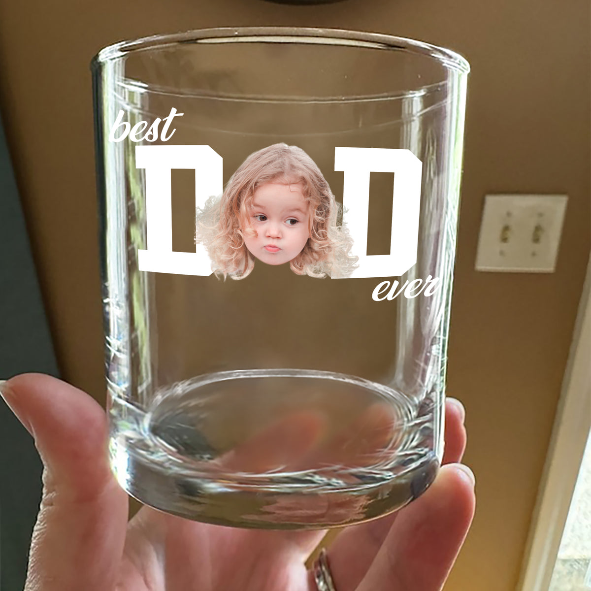 Custom Funny Face Best Dad Ever Whiskey Glass - Gift For Father's Day LM32 668979