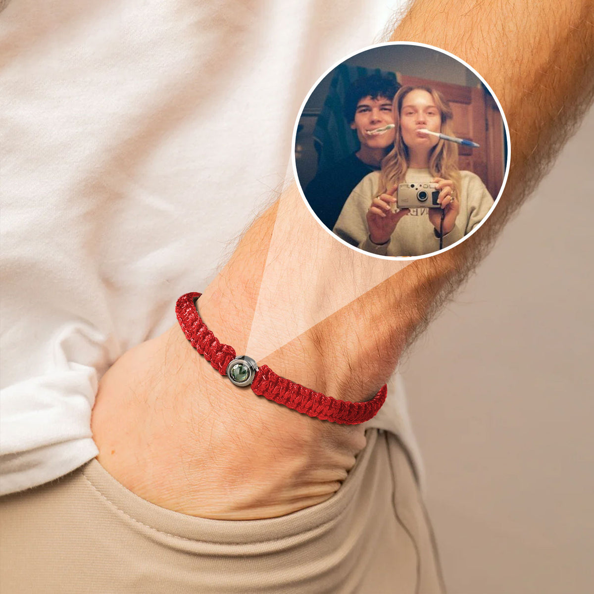 Custom Couple Photo Projection Bracelet Jewelry Couple Gift HA75 892866