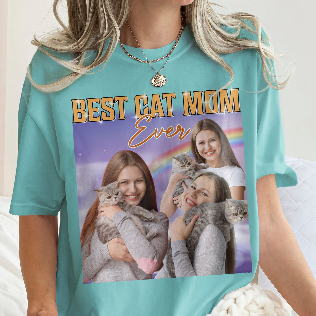 Custom Portrait Photo Cat Mom Cat Dad Vintage Style Comfort Shirt HO82 894894