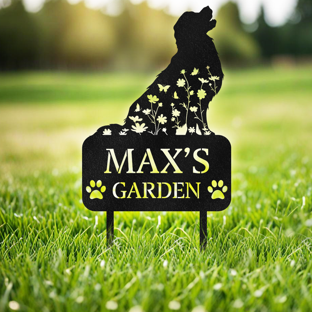 Custom Name Dog Garden Grave Marker - Personalized Pet Memorial Garden Stake HO82 902184