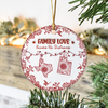 Personalized Family Love Knows No Distance Toile De Jouy Style Ceramic Ornament HO82 894834
