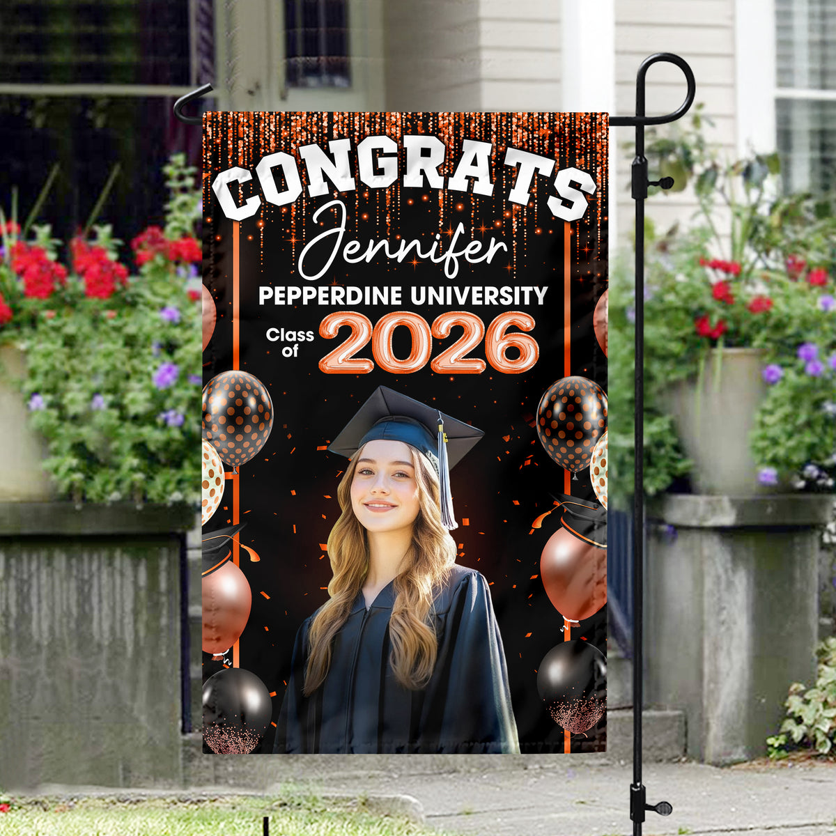 Congrats Class of 2026 Custom Photo And Name Graduation Party Garden Flag CH07 910862