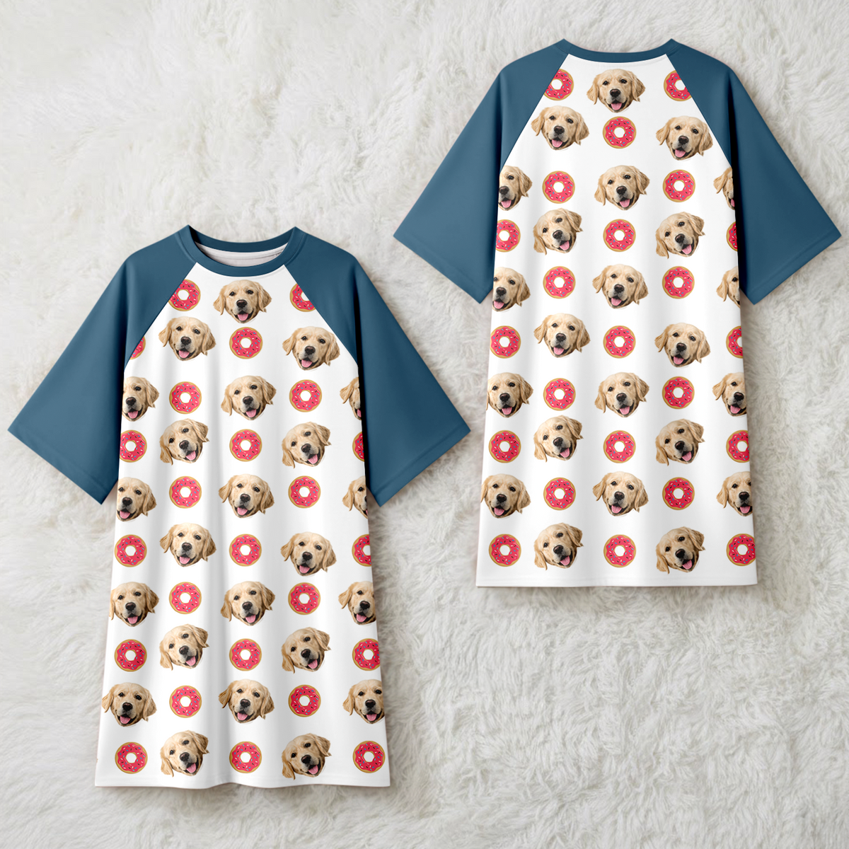 Custom Dog Cat Photo With Icon Raglan Nightgown Gift For Mom TH10 169479