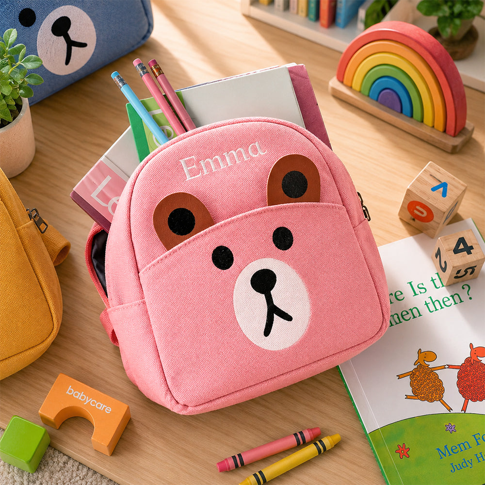 Custom Kid Name Embroidered Teddy Bear Backpack Back to School Bag Gift CH07 911866