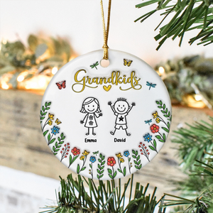 Personalized Grandkids Make Life Grand 3D Inflated Effect Ceramic Ornament For Christmas TH10 894865