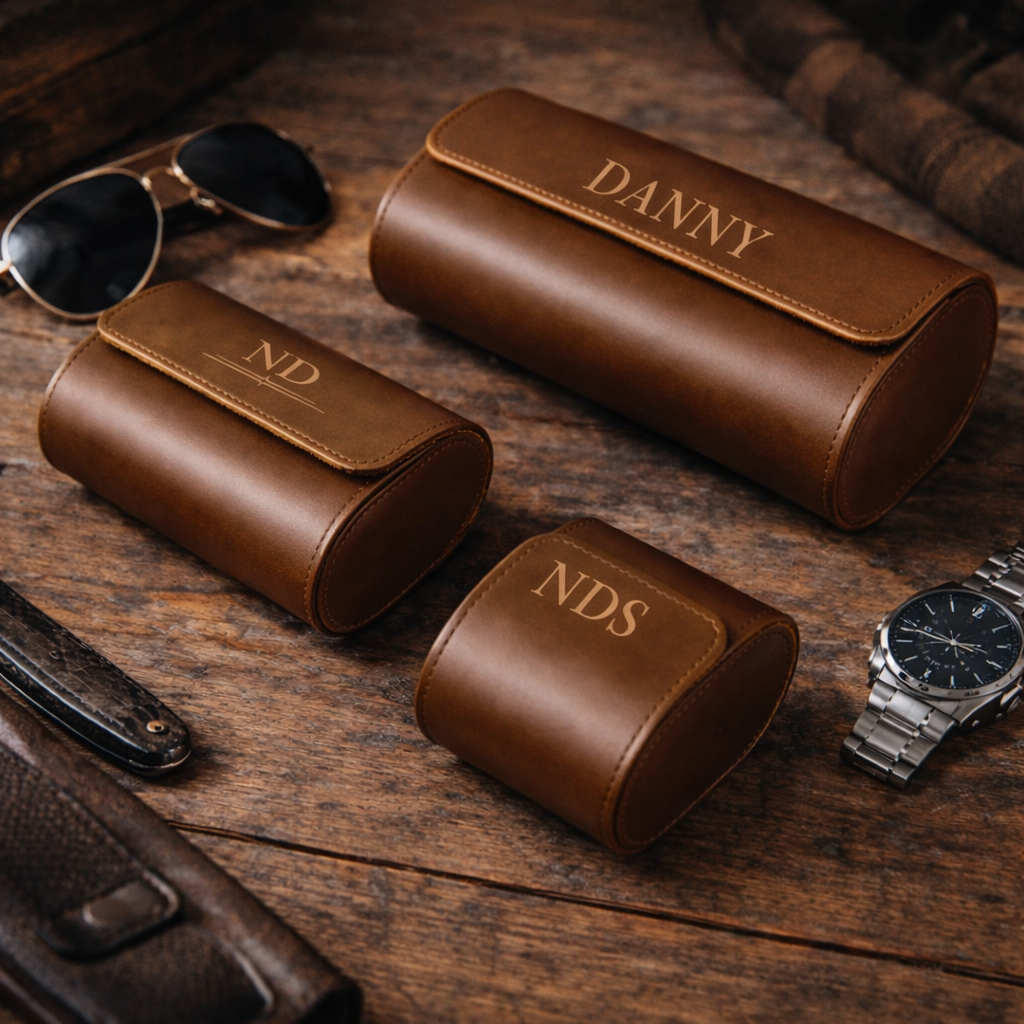 Personalized Leather Watch Case - Graduation Gift for Him, Husband Dad, Men, Boyfriend gift, Groomsmen Gift LM32 899533