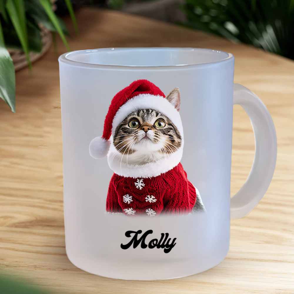 Custom Cat Photo Glass Mug For Cat Lovers CH07 899276