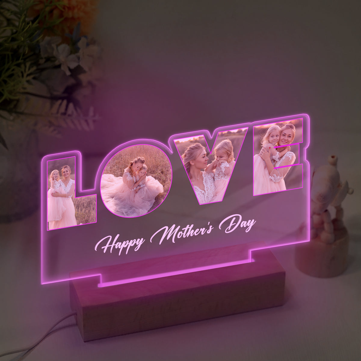 Custom Love Photo Happy Mother's Day Acrylic LED Night Light TH10 892601