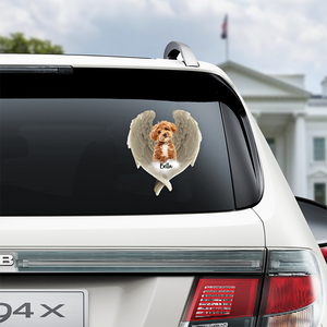 Custom Photo Pet Within Angel Wings Memorial Dog Cat Car Sticker HO82 900988