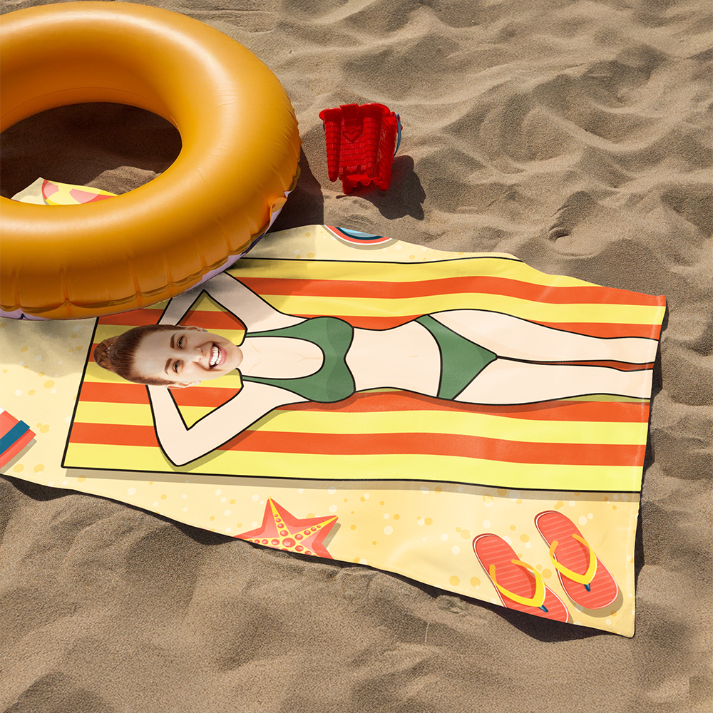 Custom Funny Photo Beach Towel Summer Holiday Gift CH07 895802