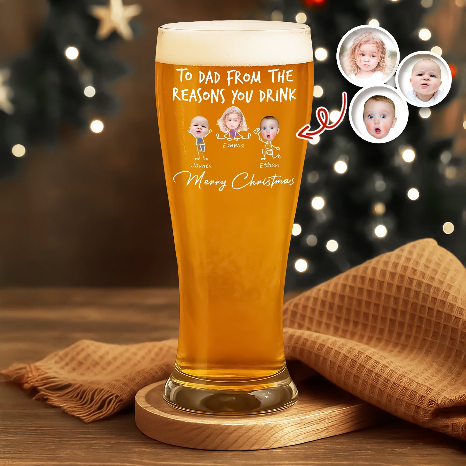 Custom Photo To Dad From The Reasons You Drink Pilsner Glass HA75 892752